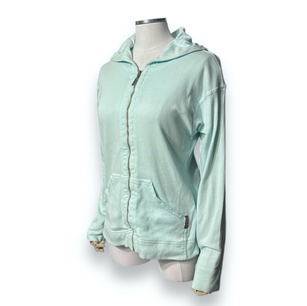 HARD TAIL Vibe Chaser Thin Ribbed Full Zip Hoodie Aqua